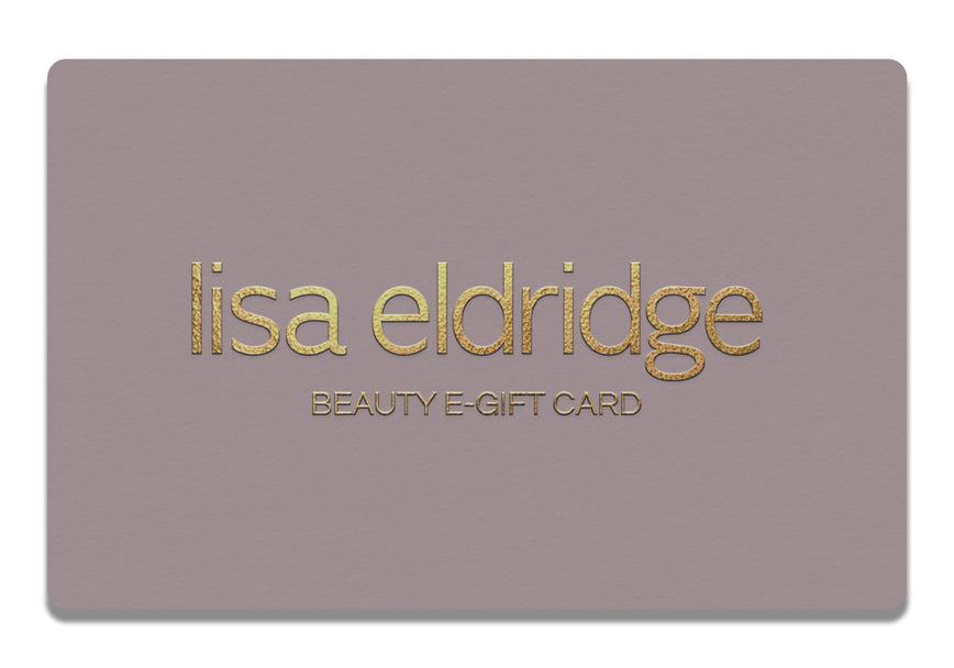 Lilac Lisa Eldridge beauty e-gift card on a white background