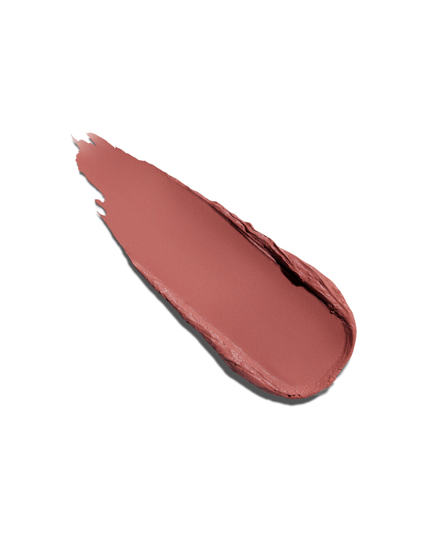 Muted heather Romy swatch, lipstick swipe to display the shade and texture, on a white background
