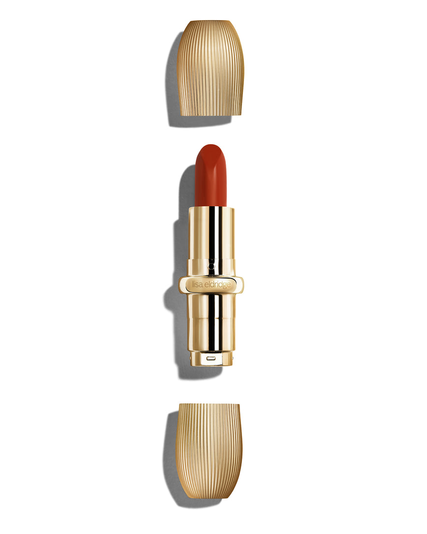 Chilli-red Rouge Experience full mechanism image, with vintage-styled refill and full casing and bullet 