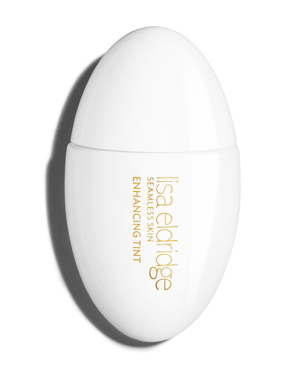 block The white pod packaging of Seamless Skin Enhancing Tint by Lisa Eldridge
