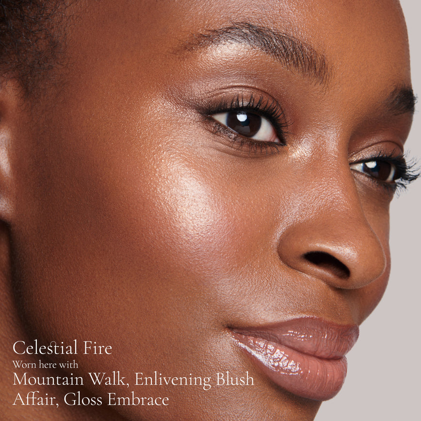 Lisa Eldridge Elevated Glow Highlighter in shade Celestial Fire pictured on model numbered