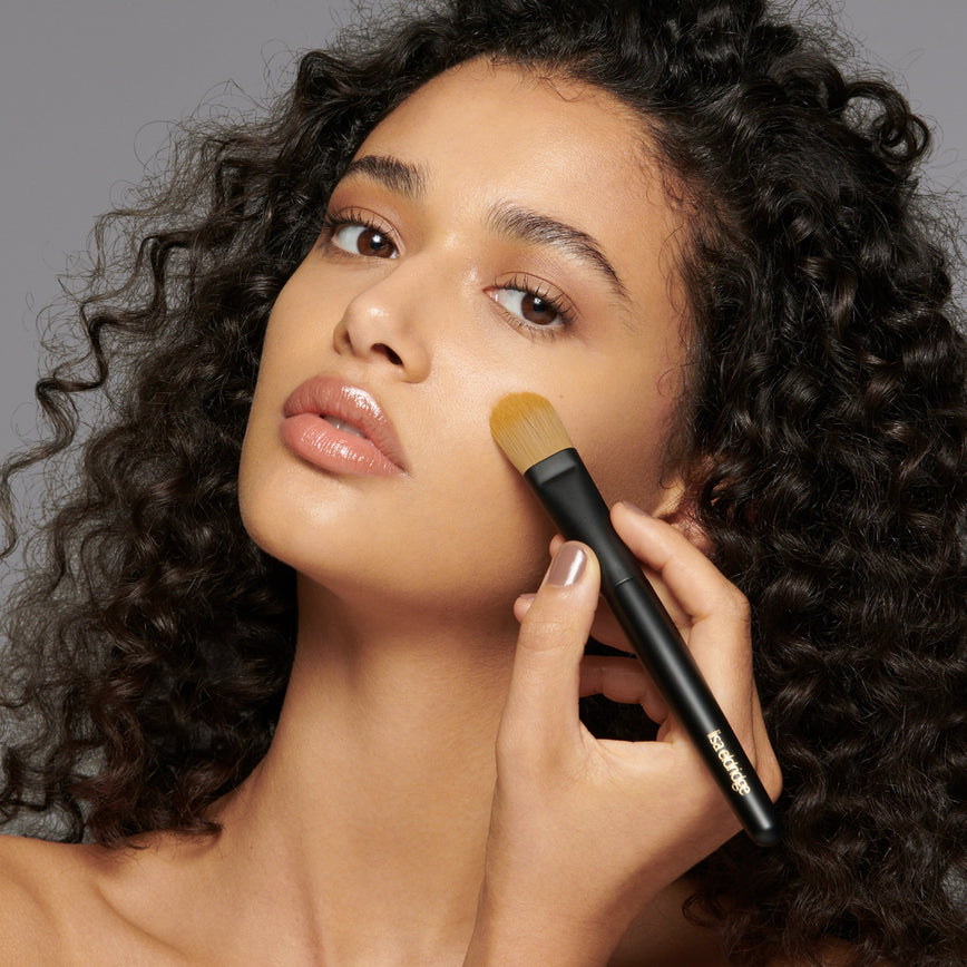 Lisa Eldridge Seamless Blend Brush No 1 Pictured Being Used On Model
