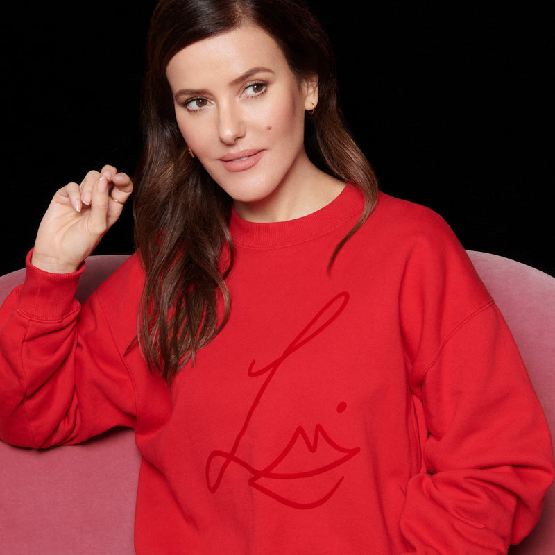 Studio Sweatshirt Velvet Midnight Red Lisa Eldridge